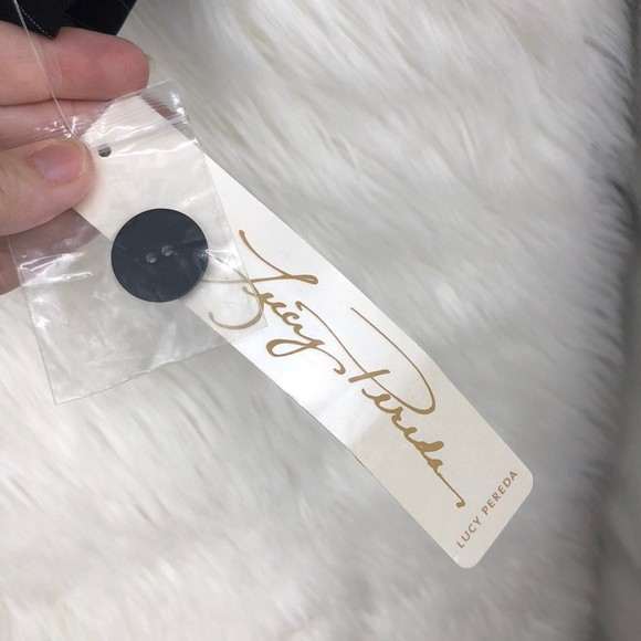 NWT Lucy Pereda Floral Embroidered Office Blazer w/Padded Shoulder sz 12 Blk Pin - Picture 10 of 11